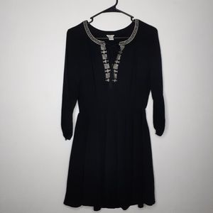 Forever 21 Black Boho Long Sleeve Dress Size M
